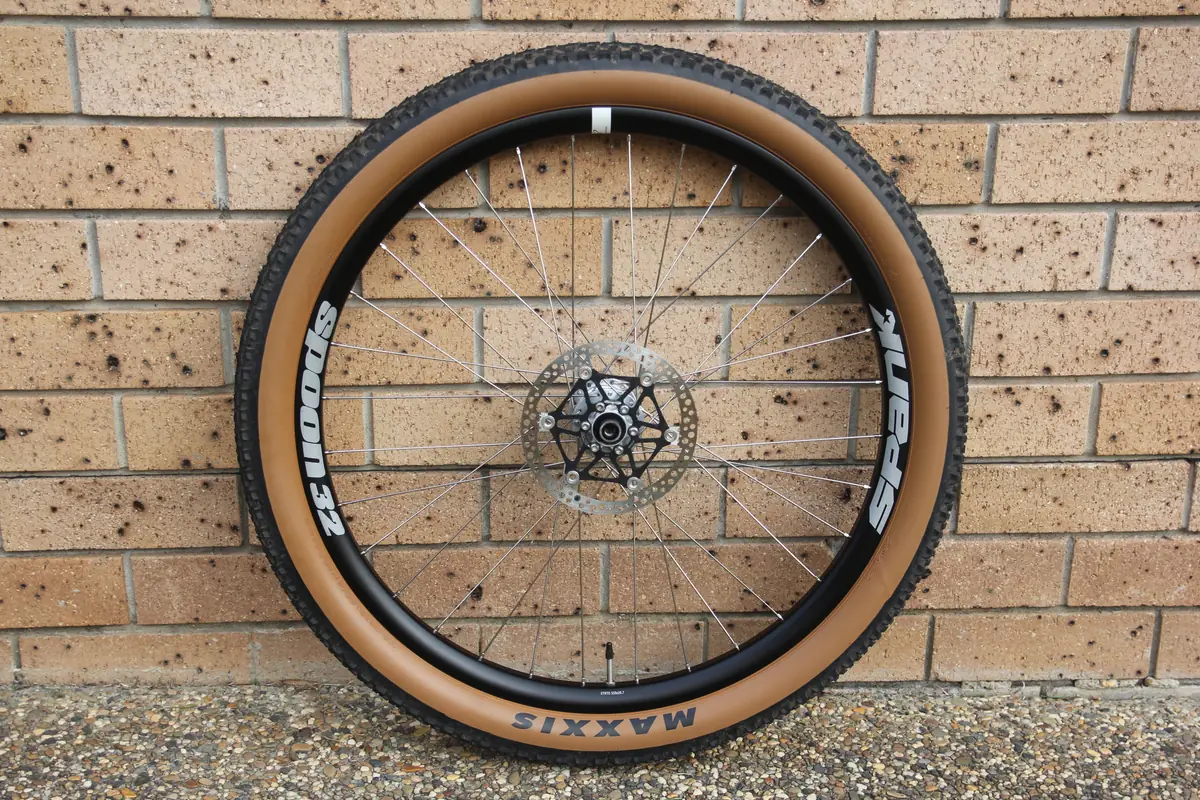 The finished rear wheel with the disc rotor fitted